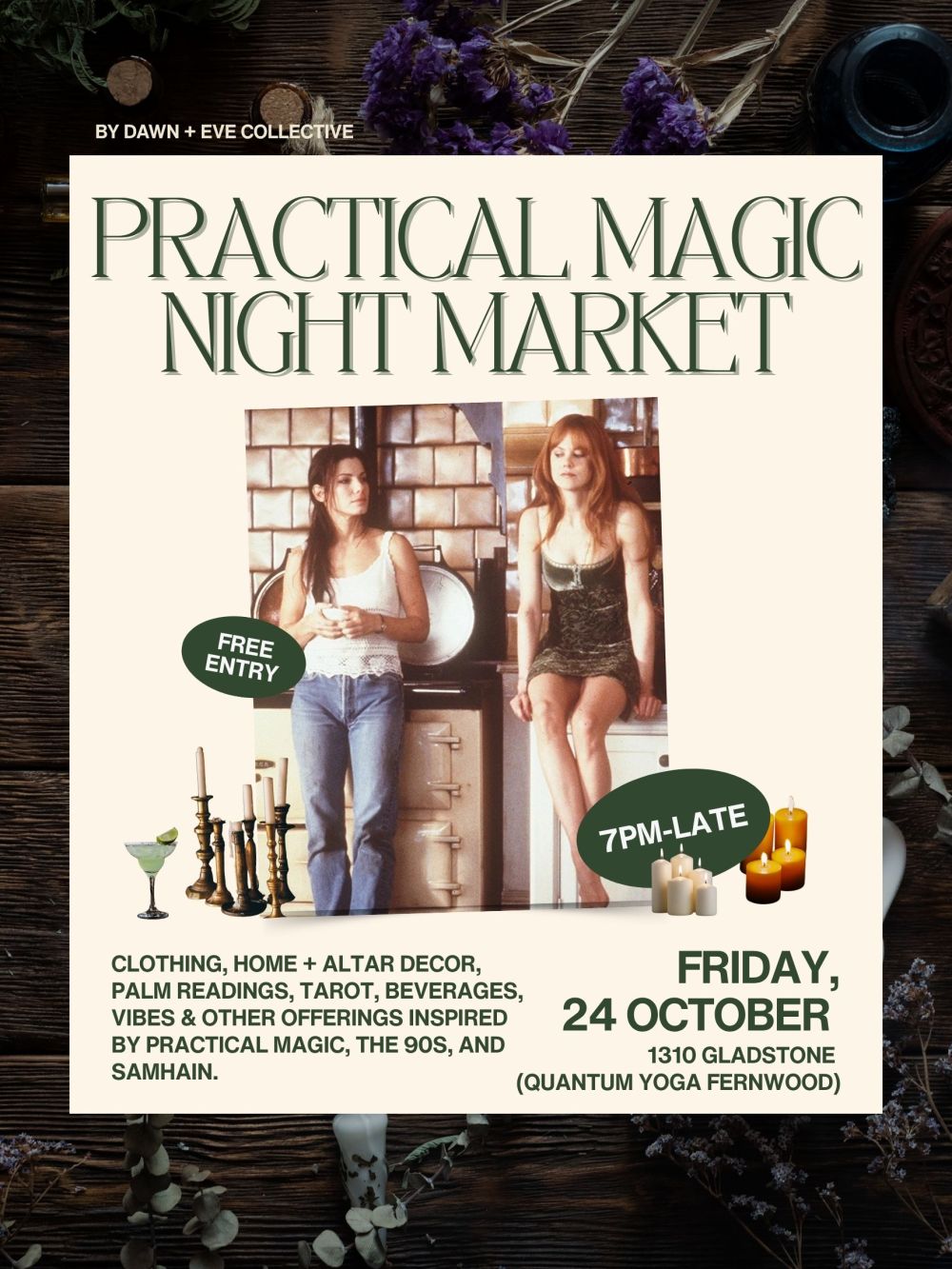 Poster for Practical Magic Night Market